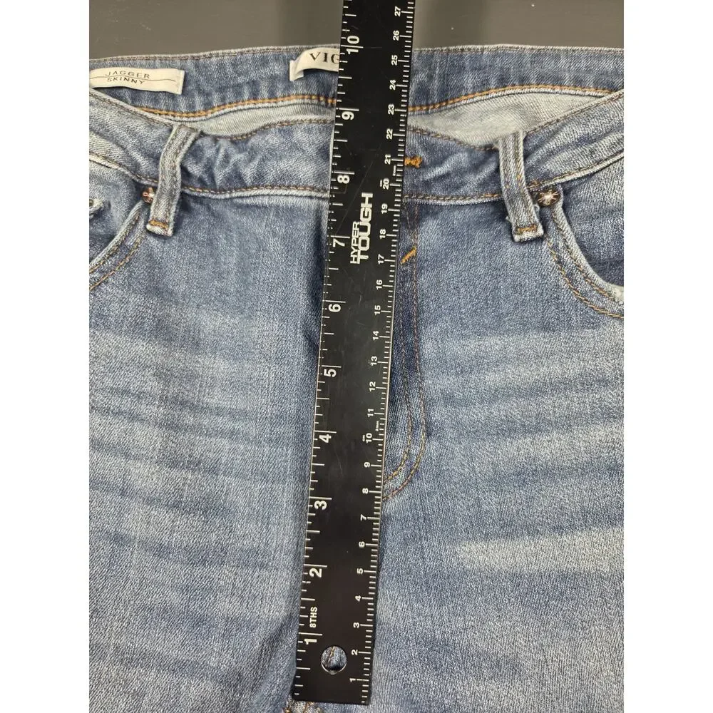 Vigoss Jagger Skinny Distressed Jeans Women's Size 31 Medium Wash Stretch Denim